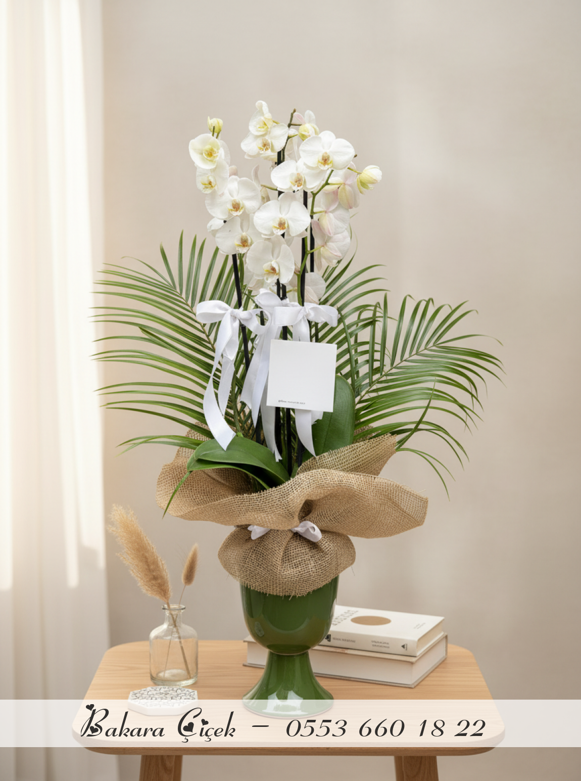 Çiftli Beyaz Premium Orkide Aranjman