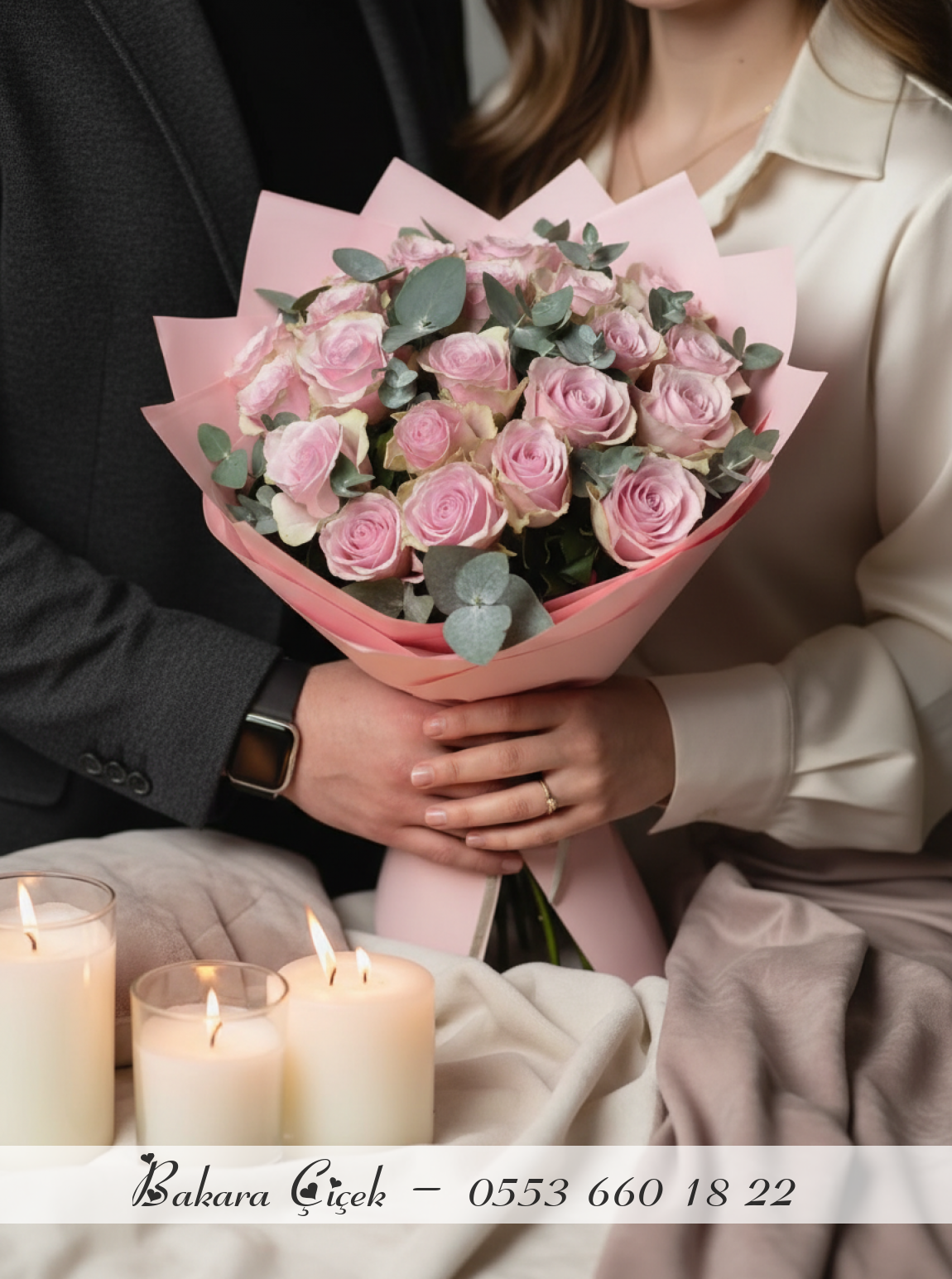 Soft Blush Premium Gül Buketi