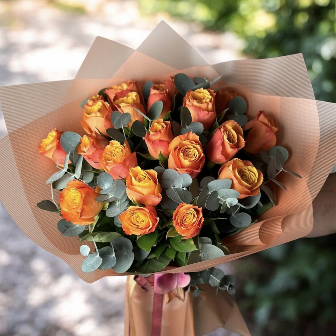 Premium Turuncu Gül Buketi
