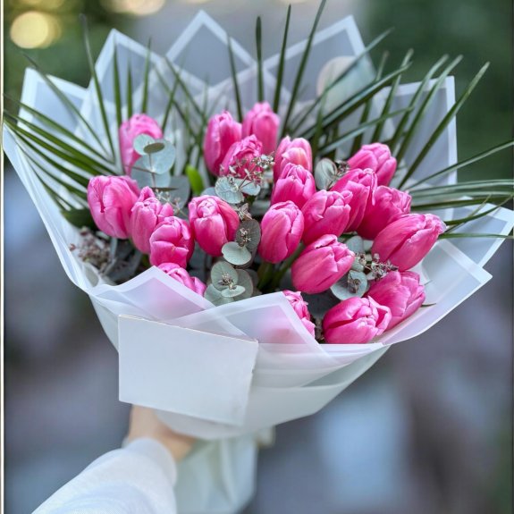 21 Adet Pembe Premium Lale