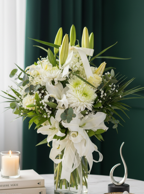 Vazoda Beyaz Aranjman