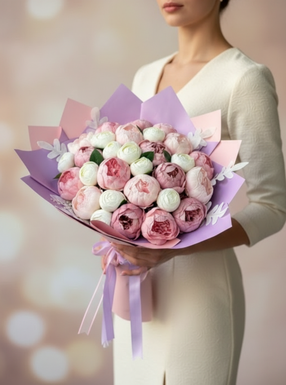 Yapay Renkli Şakayık Buketi