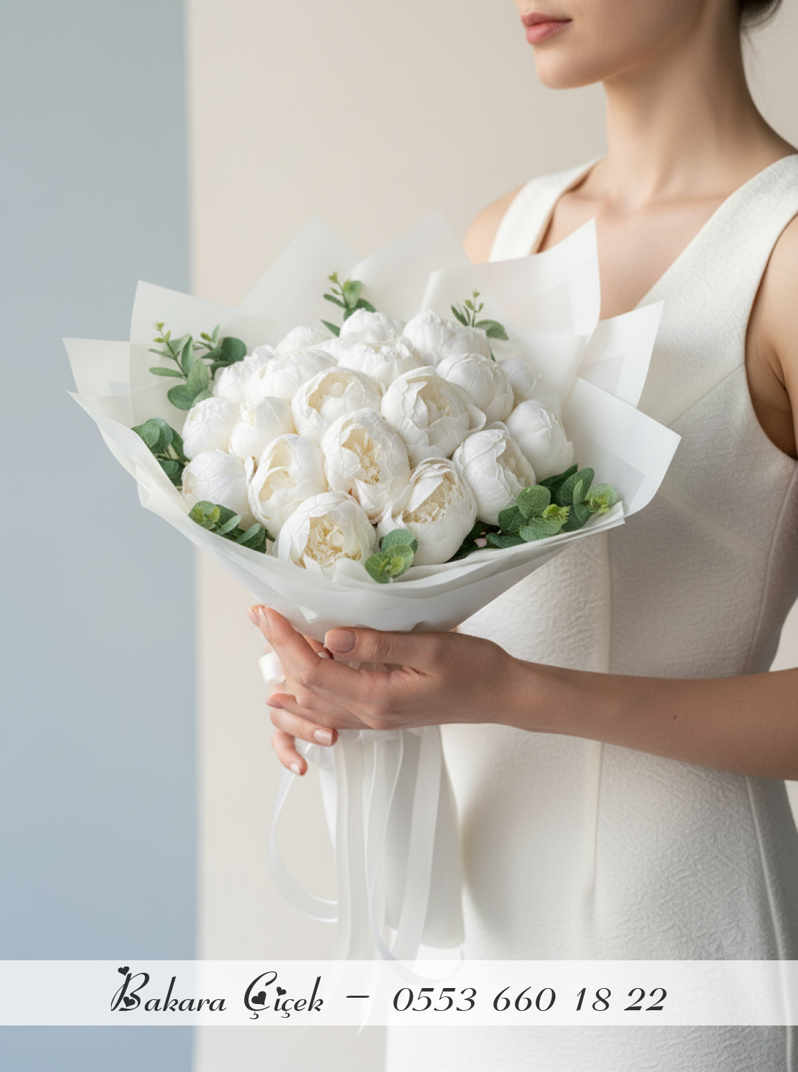 Yapay Beyaz Şakayık Buketi