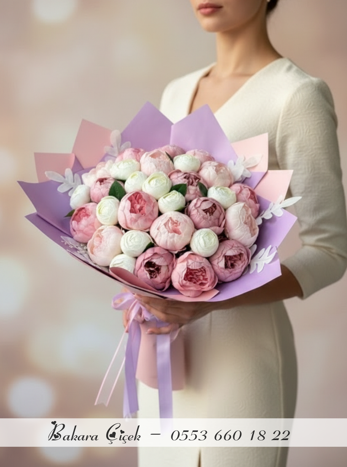 Yapay Renkli Şakayık Buketi